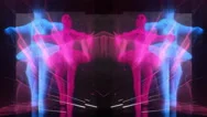 Acid Ballet Neon Dancing Girl In Pink Blue Strobing Colors 4K Vj Footage Stock Footage
