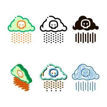 Acid designs rain earth problem vector thin line icon Stock Illustration