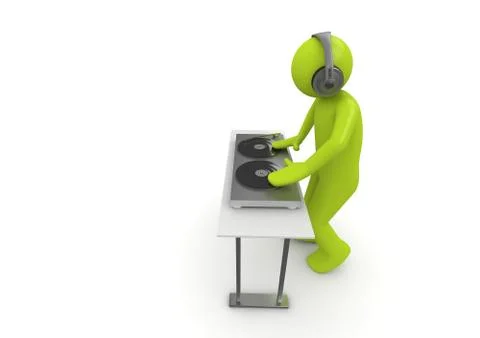 Acid dj (3d isolated characters on white background series) Stock Illustration