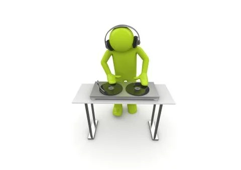 Acid dj (3d isolated characters on white background) Illustrazione stock