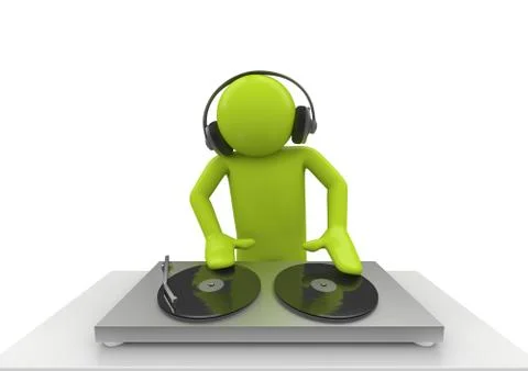 Acid dj (3d isolated characters on white background series) Stock Illustration