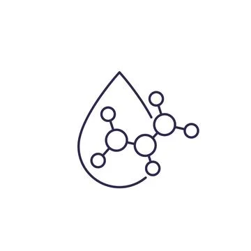 Acid drop icon, line vector Stock Illustration