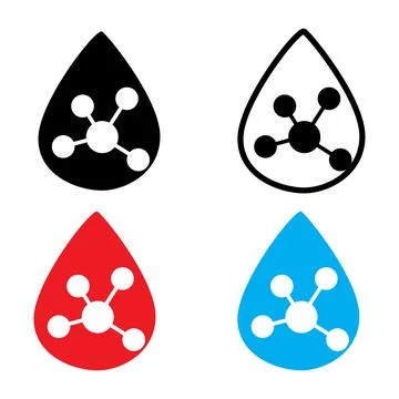 Acid drop icon on white background. Hyaluronic acid sign.  Hydrating chemical Stock Illustration