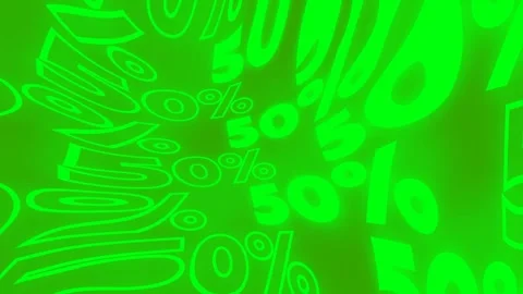 Acid glow wavy text 50 % off on green background. Loop animation Video stock 294089582