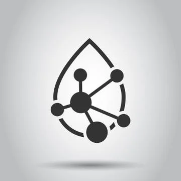 Acid molecule icon in flat style. Dna vector illustration on white isolated b Illustrazione stock