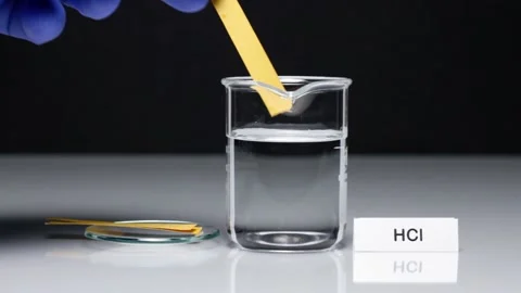 Acid pH test Stock Footage 147938012
