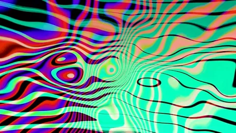 Acid Psychedelic Wavy Lines Abstract Background Loop Stock Footage 345308485