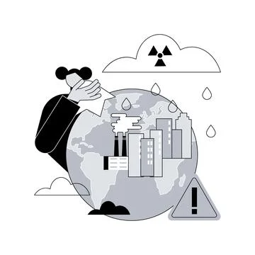 Acid rain abstract concept vector illustration. Stock Illustration