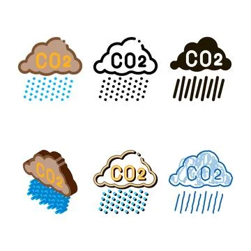 Acid rain icon vector outline mix Stock Illustration