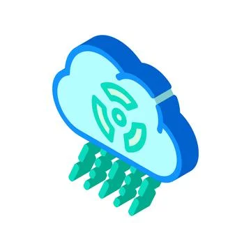 Acid rain isometric icon vector sign illustration イラスト素材
