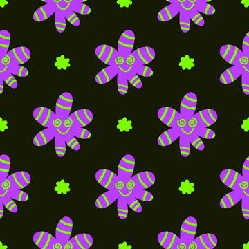 Acid rave smile pattern Stock Illustration