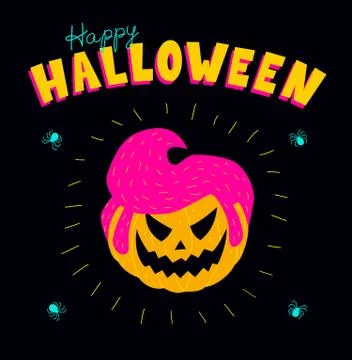 Acid rockabilly pumpkin Stock Illustration