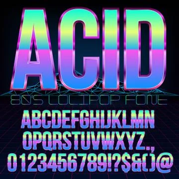 Acid sci-fi font Stock Illustration