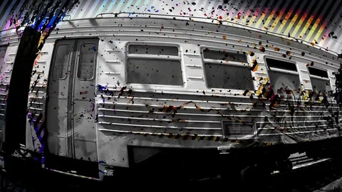 Acid Suburban Train Video stock 75290372