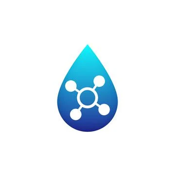 Acid vector icon with blue drop Stock Illustration