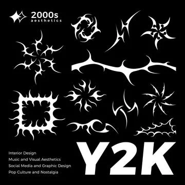 Acid Y2K style elements set. Stockillustratie