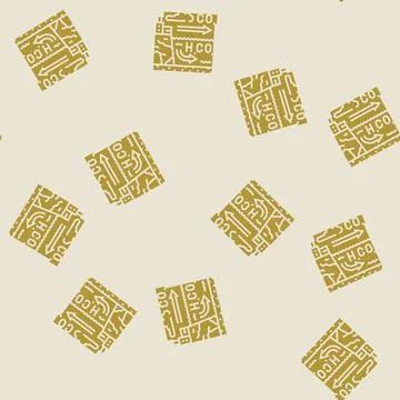 Acidification chart world ocean glyph seamless pattern Stock Illustration