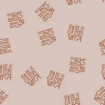 Acidification chart world ocean line seamless pattern 스톡 일러스트