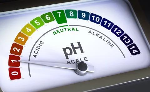 Acidity or basicity measurement. Acidic product Stock Illustration
