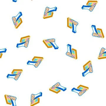 Acidity of peat isometric icon seamless pattern イラスト素材