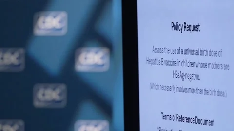 ACIP meeting at the Centers for Disease Control and Prevention (CDC) Headquarter Stock Footage 322677237