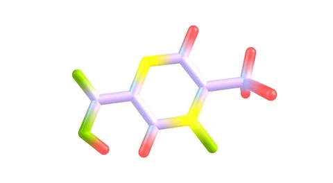 Acipimox molecular structure isolated on white Stock Illustration