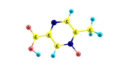 Acipimox molecular structure isolated on white Stock Illustration