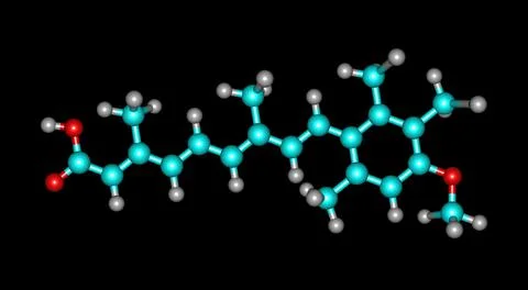 Acitretin molecular structure isolated on black Stock Illustration