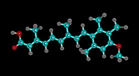Acitretin molecular structure isolated on black Stock Illustration