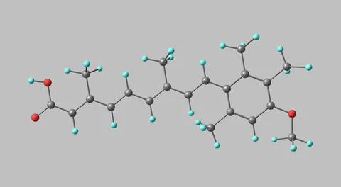 Acitretin molecular structure isolated on grey Stock Illustration