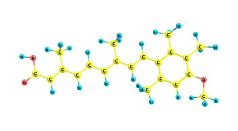 Acitretin molecular structure isolated on white Stock Illustration