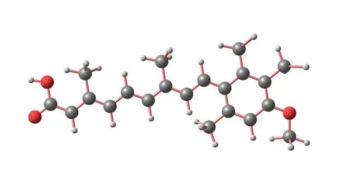 Acitretin molecular structure isolated on white Stock Illustration