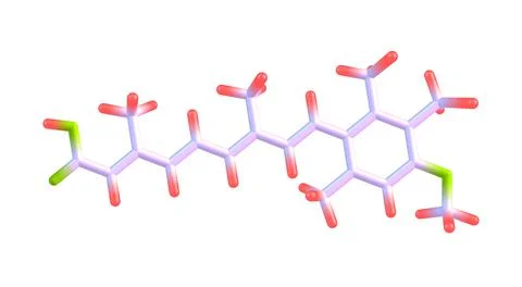 Acitretin molecular structure isolated on white Stock Illustration