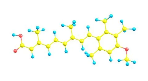 Acitretin molecular structure isolated on white Stock Illustration