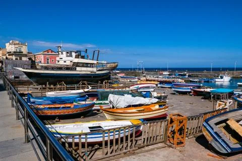 Acitrezza Harbor Stock Photos