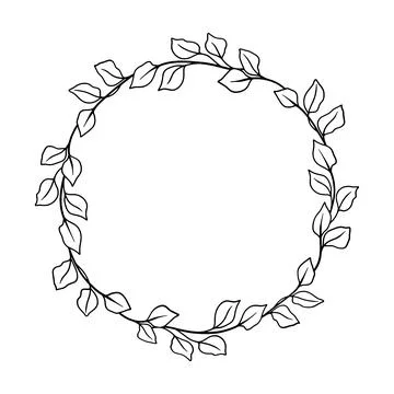 Ack laurel wreath. Vector monogram frame. Vine leaf floral ornament for cards Stock Illustration