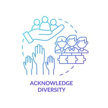 Acknowledge diversity blue gradient concept icon Stockillustratie