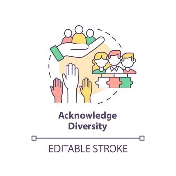 Acknowledge diversity concept icon Stock Illustration
