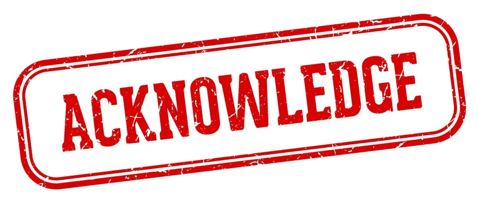Acknowledge stamp. acknowledge rectangular stamp on white background 스톡 일러스트