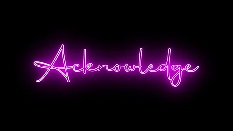 'Acknowledge' text animation with neon glow line. Stock Footage 282576940