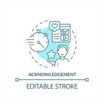 Acknowledgement turquoise concept icon Stock Illustration