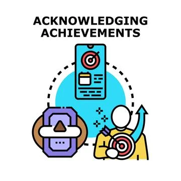 Acknowledging achievements vector concept illustration Stock Illustration