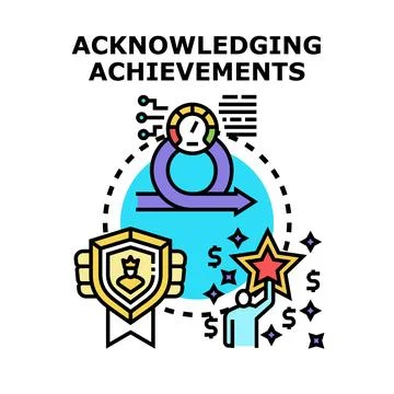 Acknowledging achievements vector concept illustration art Stock Illustration