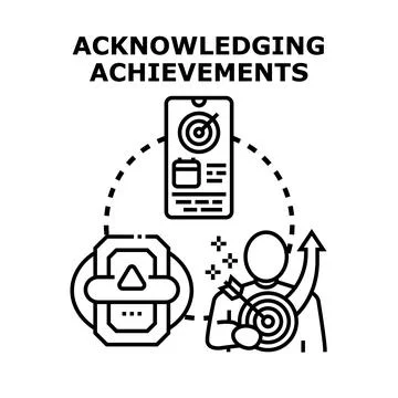 Acknowledging achievements vector concept illustration Stock Illustration