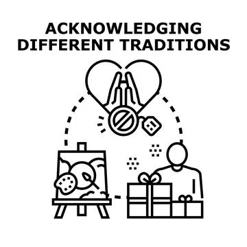 Acknowledging different traditions and cultural diversity concept Stock Illustration