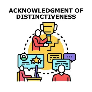 Acknowledging distinctiveness and achieving professional recognition Stock Illustration