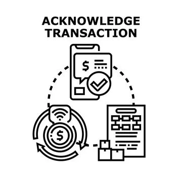 Acknowledging online payment transaction for digital order fulfillment Stock Illustration