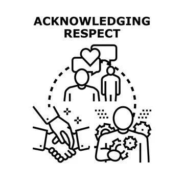 Acknowledging respect and ethical collaboration with diverse people Stock Illustration