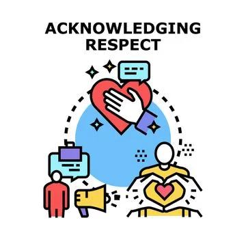 Acknowledging respect concept showing mutual understanding and support Stock Illustration