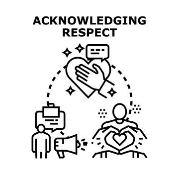 Acknowledging respect concept showing mutual understanding and support Stock Illustration